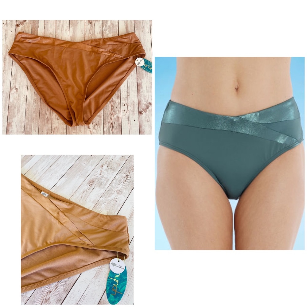 🔆 Mynah Mid Rise Metallic Brief Bikini Bottom
